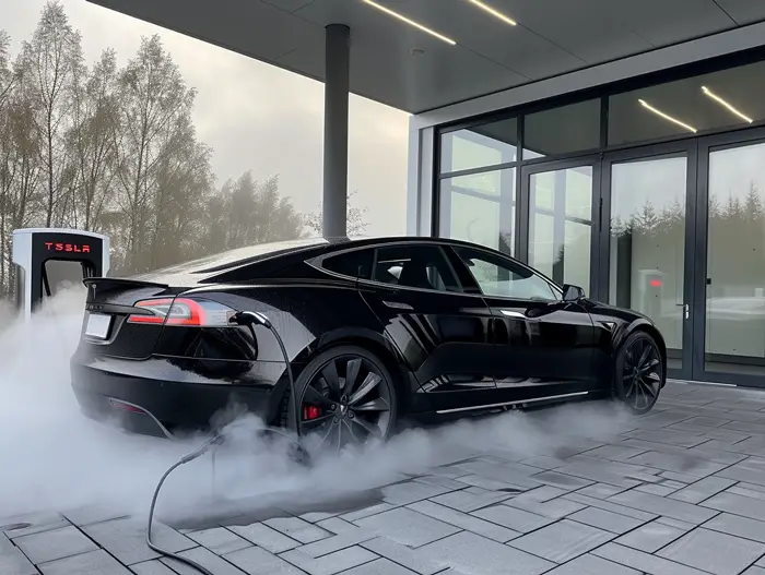 Tesla Is Smoking While Charging