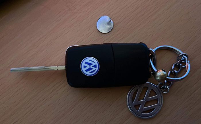 Incorrectly Installed VW Key Fob Battery